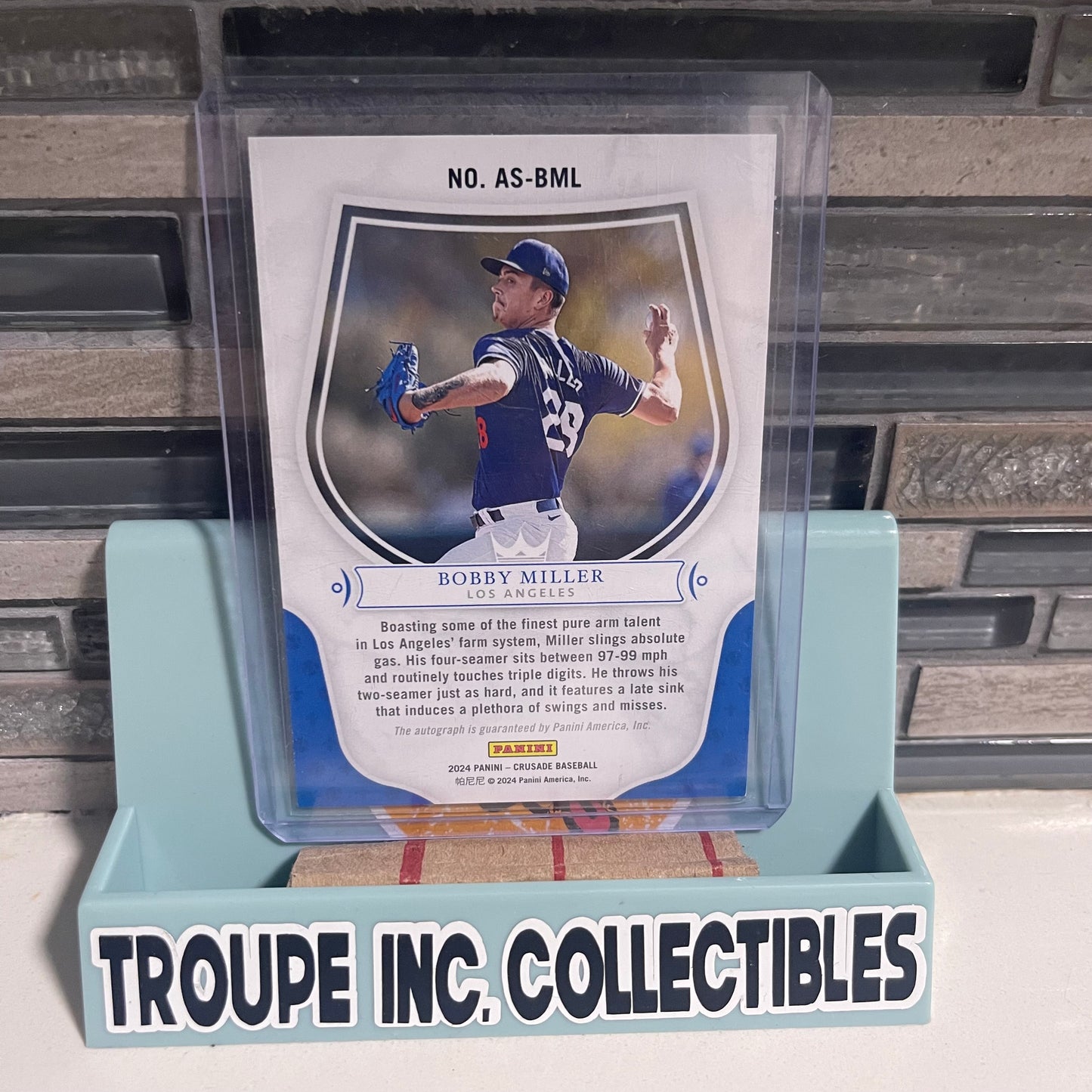2024 Panini Crusade Apprentice Signatures – Bobby Miller Autograph (Los Angeles)