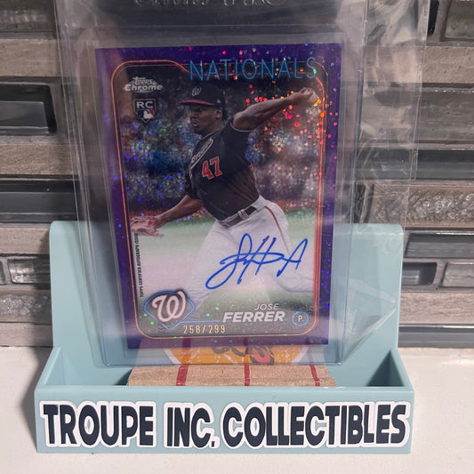 2024 Topps Chrome – Jose Ferrer Purple Speckle Refractor Auto /299 (Washington Nationals)